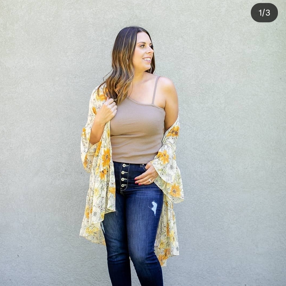 Promesa One-Shoulder Brown Tank Top